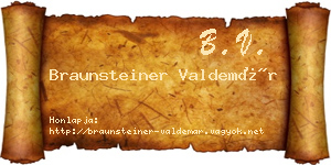 Braunsteiner Valdemár névjegykártya